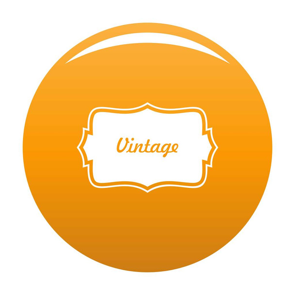 Vintage label icon vector orange - Vecteur, image