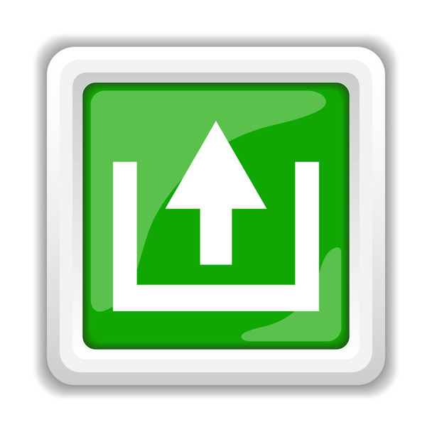 Subir icono. Botón de Internet sobre fondo blanco
 - Foto, Imagen