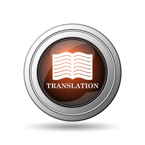 翻訳本のアイコン。白い背景の上のインター ネット ボタン - 写真・画像