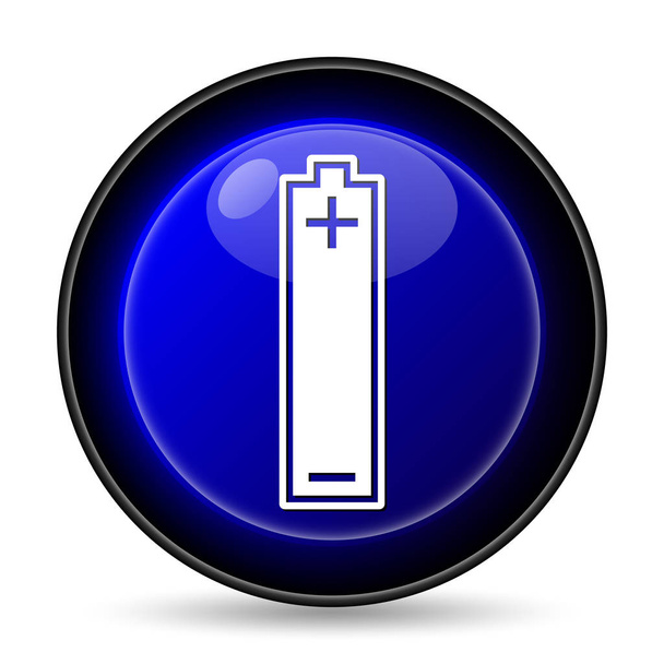 バッテリ アイコン。白い背景の上のインター ネット ボタン - 写真・画像