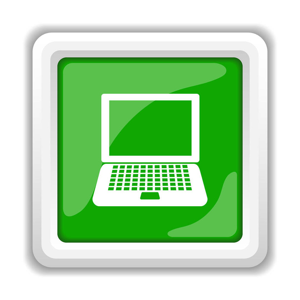 Laptop icon. Internet button on white background - 写真・画像