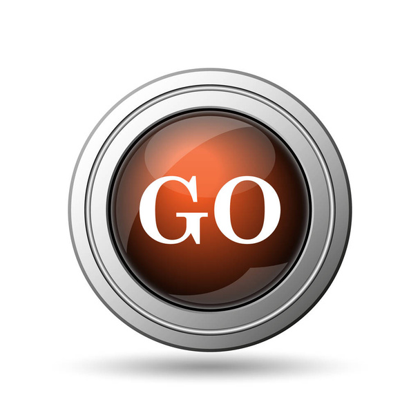 Icono GO. Botón de Internet sobre fondo blanco
 - Foto, Imagen