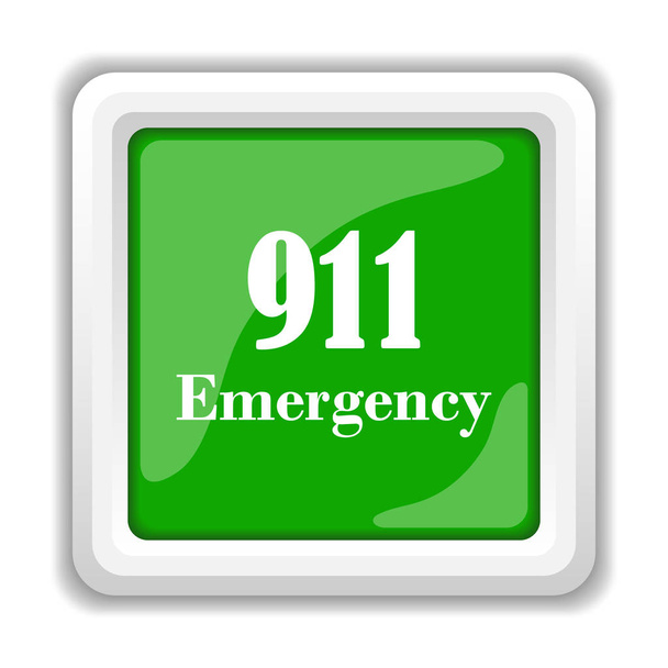 911 の緊急時のアイコン。白い背景の上のインター ネット ボタン - 写真・画像