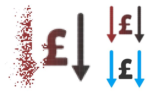 Pixel disuelto Halftone recibir icono libra
 - Vector, imagen