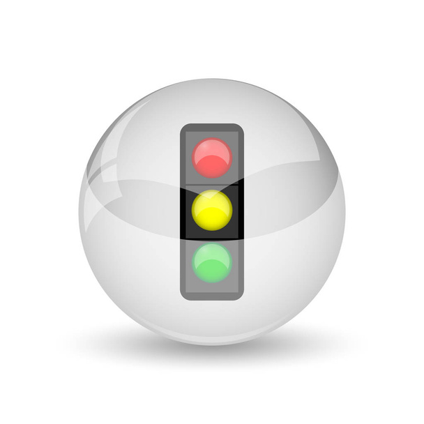 Значок светофора. Кнопка Интернет на белом фоне
 - Фото, изображение