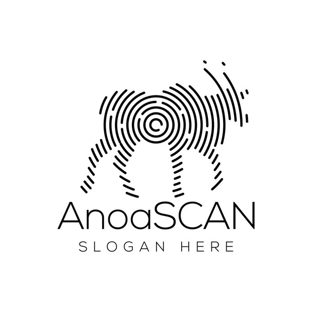 アノア スキャン テクノロジーのロゴのベクトルの要素。動物技術のロゴのテンプレート - ベクター画像