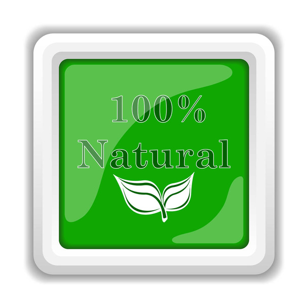 100 percent natural icon. Internet button on white background - Photo, Image
