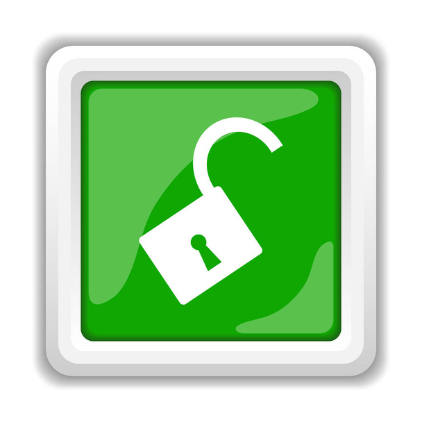 Open lock icon. Internet button on white background - Photo, Image