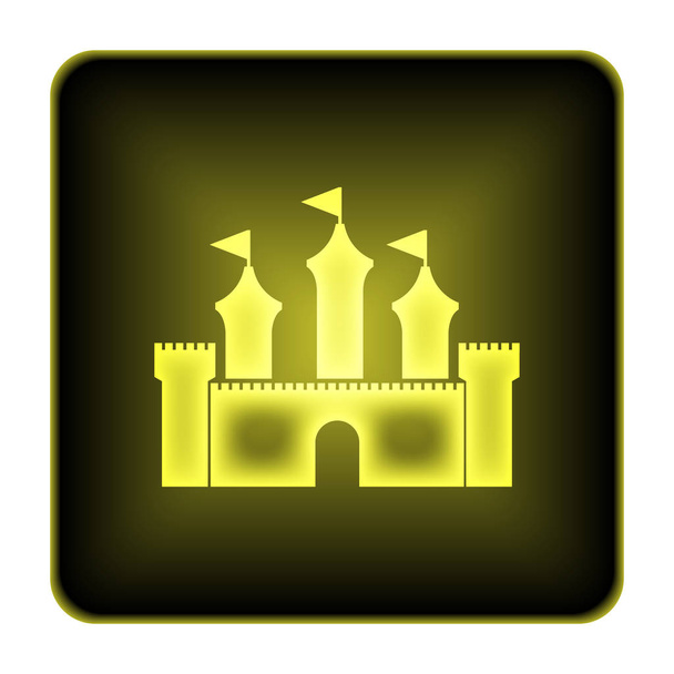 Ícone do castelo. Botão de Internet no fundo branco
 - Foto, Imagem