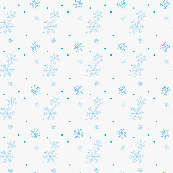 Abstrato padrão sem costura de queda de flocos de neve azuis sobre fundo branco. Padrão de inverno para banner, saudação, cartão de Natal e Ano Novo, convite, cartão postal, embalagem de papel. Ilustração vetorial eps10
 - Vetor, Imagem