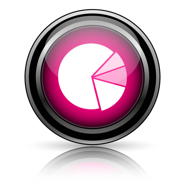 Chart pie icon. Internet button on white background - Fotoğraf, Görsel