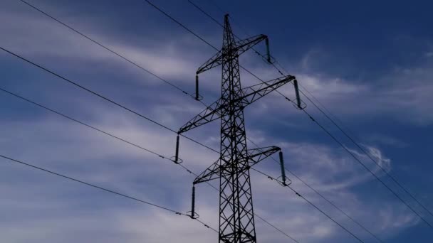 Electricity pylons and clouds sky - Footage, Video