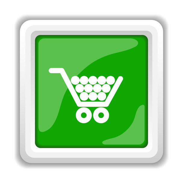 Icono de carrito de compras. Botón de Internet sobre fondo blanco
 - Foto, Imagen
