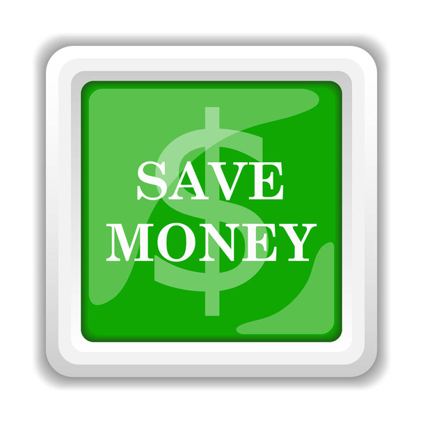 Économisez de l'argent icône. Bouton Internet sur fond blanc
 - Photo, image