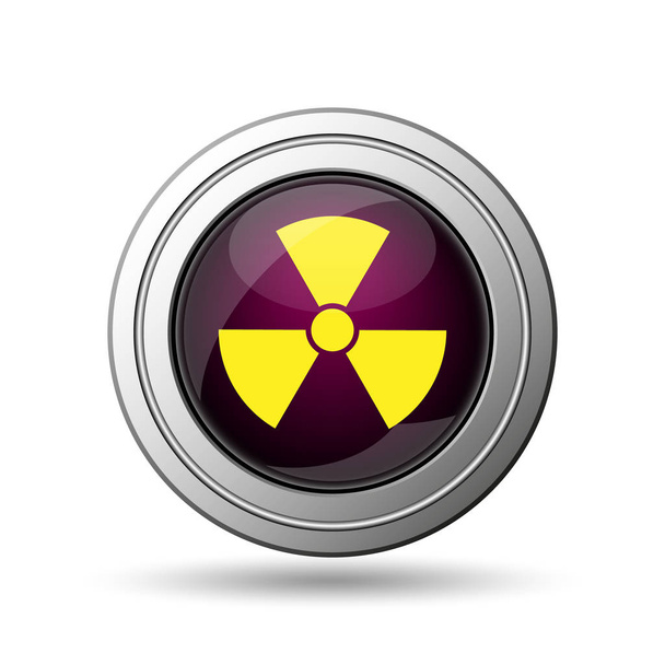 放射線のアイコン。白い背景の上のインター ネット ボタン - 写真・画像