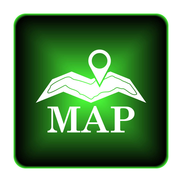 地図のアイコン。白い背景の上のインター ネット ボタン - 写真・画像