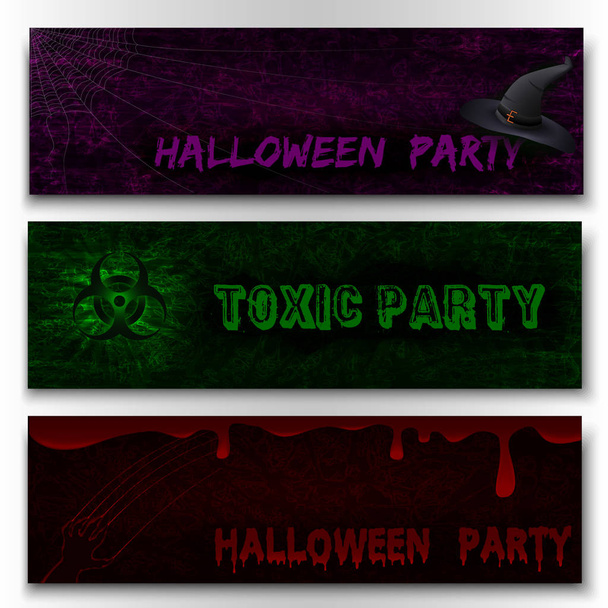 Conjunto de banderas oscuras para la fiesta de Halloween. Ilustración vectorial
. - Vector, imagen