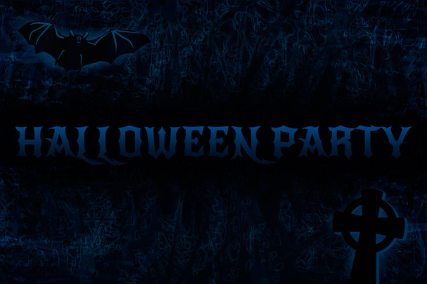Halloween donkere achtergrond. Halloween party poster. Vectorillustratie. - Vector, afbeelding