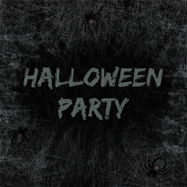 Halloween donkere achtergrond. Halloween party poster. Vectorillustratie. - Vector, afbeelding