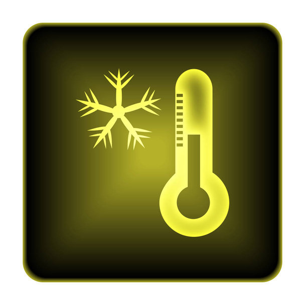 Copo de nieve con el icono del termómetro
 - Foto, imagen