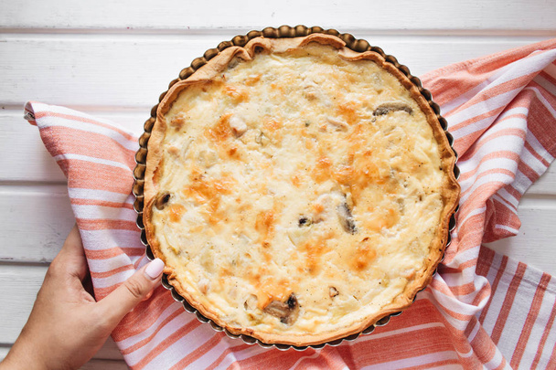 delicious homemade pie in baking dish - Photo, Image