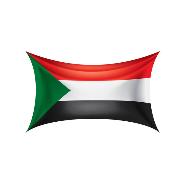 Vlag van Soedan, vectorillustratie op een witte achtergrond - Vector, afbeelding