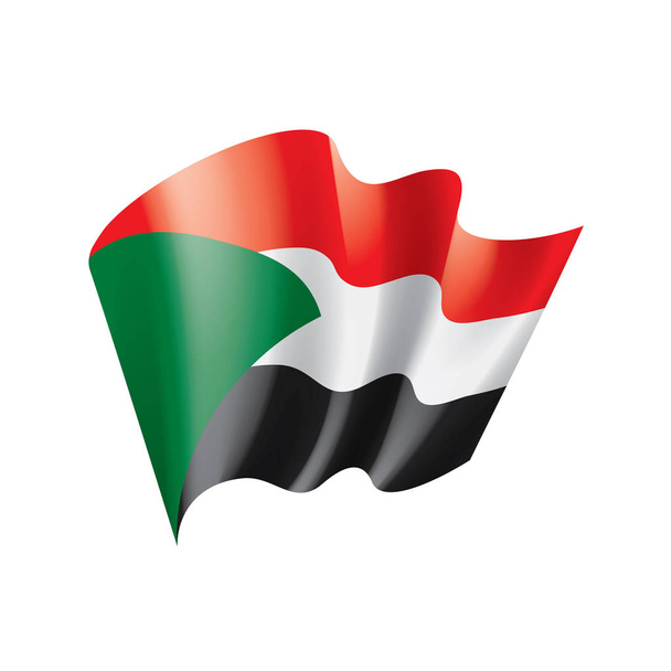 Nationale vlag van Soedan, vectorillustratie op een witte achtergrond - Vector, afbeelding