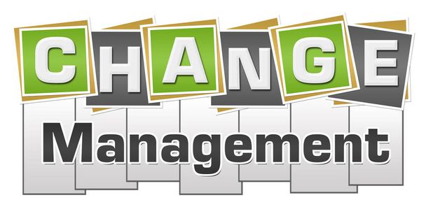 Change management text written over grey green background. - Photo, Image
