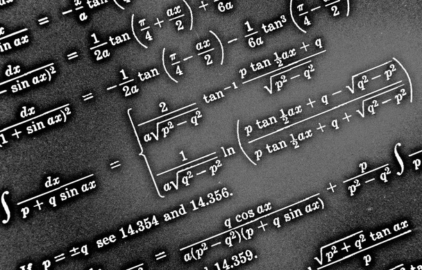 Large number of mathematical formulas on a black background HDR - Photo, Image