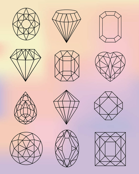 Діамантові форми на тлі пастельних кольорів
. - Вектор, зображення