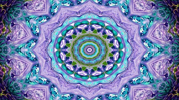 Absztrakt etnikai hiteles szimmetrikus minta díszítő dekoratív Kaleidoszkóp mozgalom geometriai kör és a csillag alakú - Fotó, kép