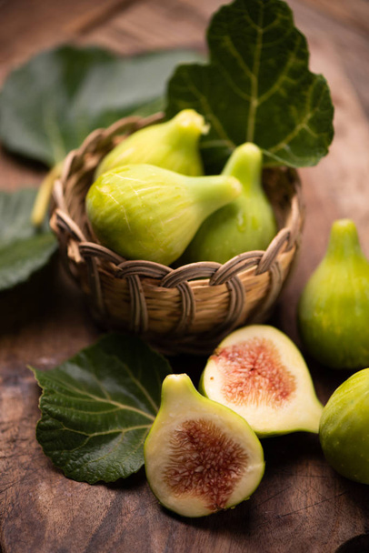 Fresh figs on wooden table - Photo, Image