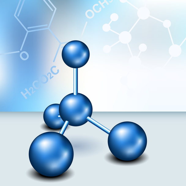 青い分子化学背景 - ベクター画像