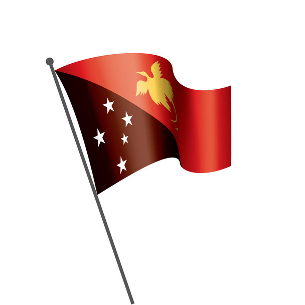 Drapeau Papouasie-Nouvelle-Guinée, illustration vectorielle sur fond blanc - Vecteur, image