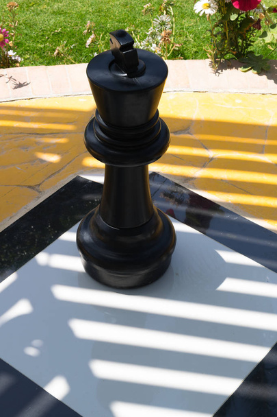 Шахи, сфотографований в шахову дошку, шахи шматок король перед білим тлом з відсічним контуром - Фото, зображення