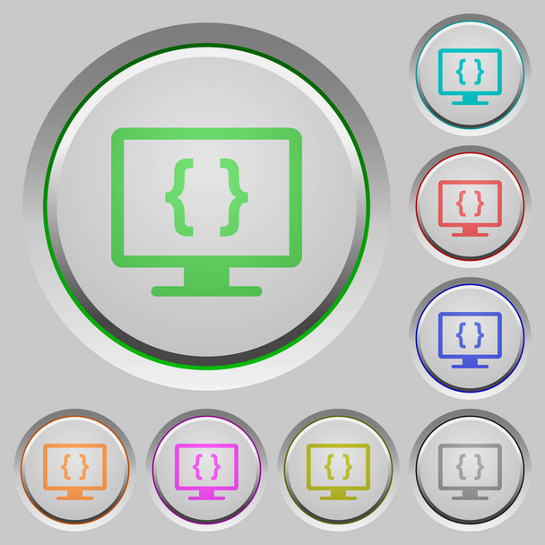 Developing application color icons on sunk push buttons - Vektor, Bild