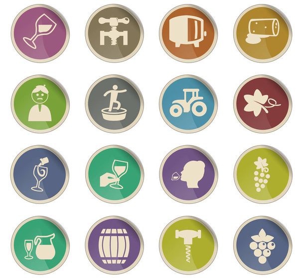conjunto de ícones de vinha
 - Vetor, Imagem