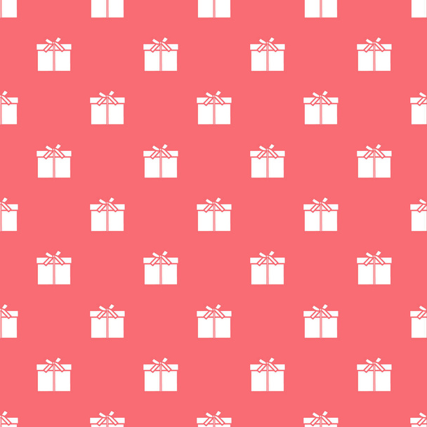 Seamless pattern with gifts boxes, bandaged with ribbons and bow. - Vector, Image