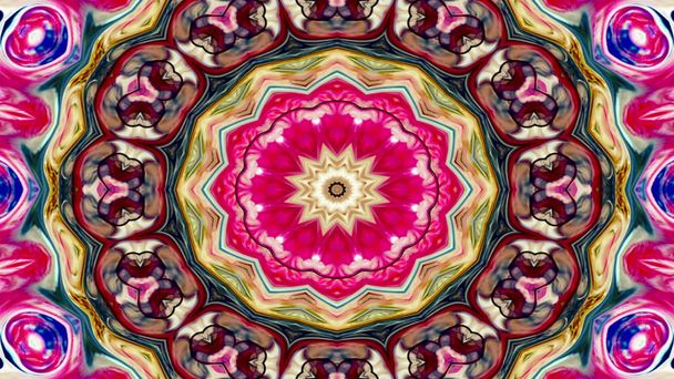 abstrakte ethnische authentische symmetrische Muster ornamentale dekorative Kaleidoskop Bewegung geometrischer Kreis und Sternform - Foto, Bild