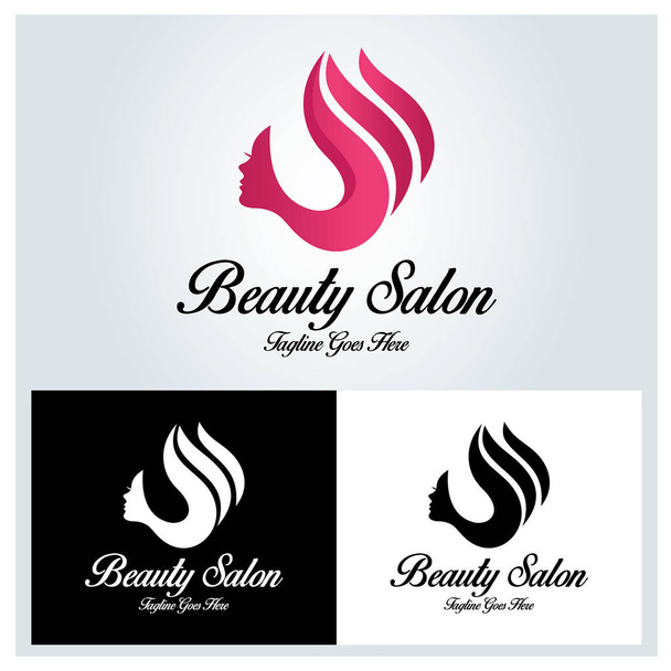 Schönheitssalon Logo-Design-Vorlage. Vektorillustration - Vektor, Bild