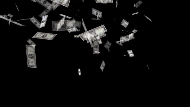 Concepto de negocio. dinero caen aislados sobre fondo blanco
 - Imágenes, Vídeo