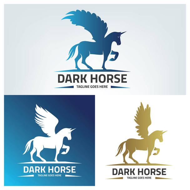 Modello di disegno del logo del cavallo scuro. Illustrazione vettoriale
 - Vettoriali, immagini