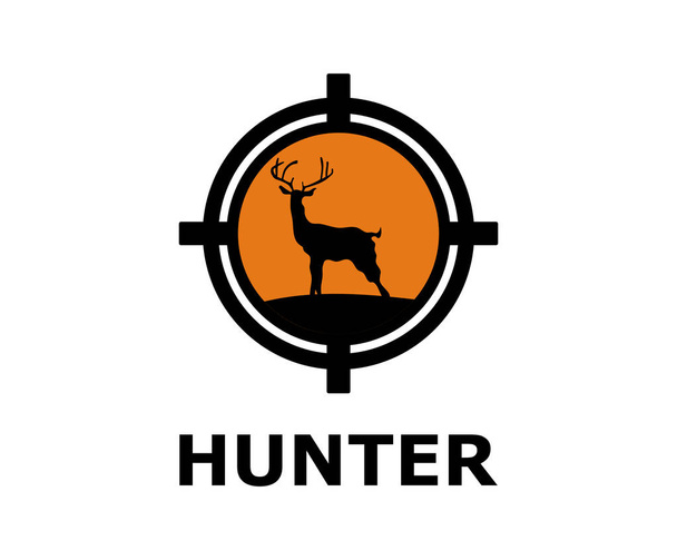 σημείο προορισμού ζώων φυλλομετρώ για κυνήγι σχεδιασμό για κυνηγός λογότυπο ιδέα έννοιας εικονογράφηση - Διάνυσμα, εικόνα