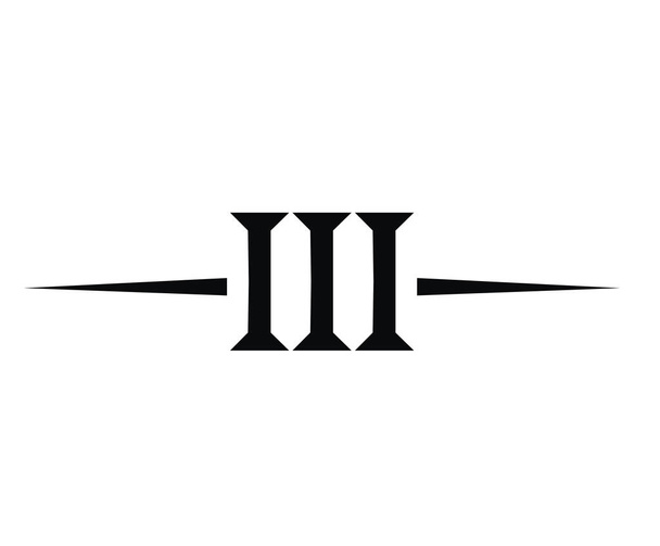 римське число 3 тип три в букві абетки логотип знак знаковий дизайн ілюстрація для числа календаря або будь-якого рахунка
 - Вектор, зображення