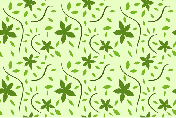 grüne Farbe Jasmin Blumenmuster Schmuck für Hintergrund-Design-Illustration mit hellgrüner Farbe Hintergrund - Vektor, Bild
