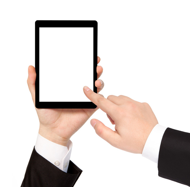 isolated businessman hand holding tablet with isolated screen - Foto, immagini