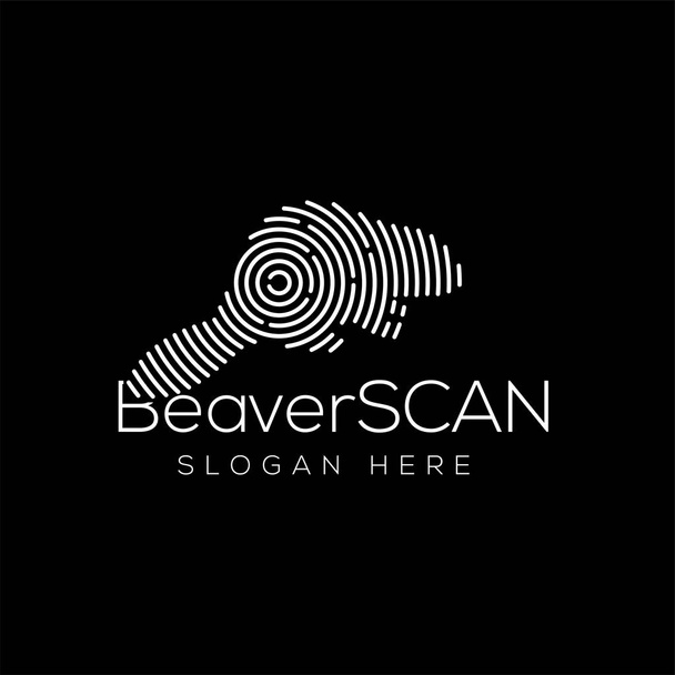 Beaver Scan Technology Logo vector Element. Animal Technology Logo Template - Vector, Image