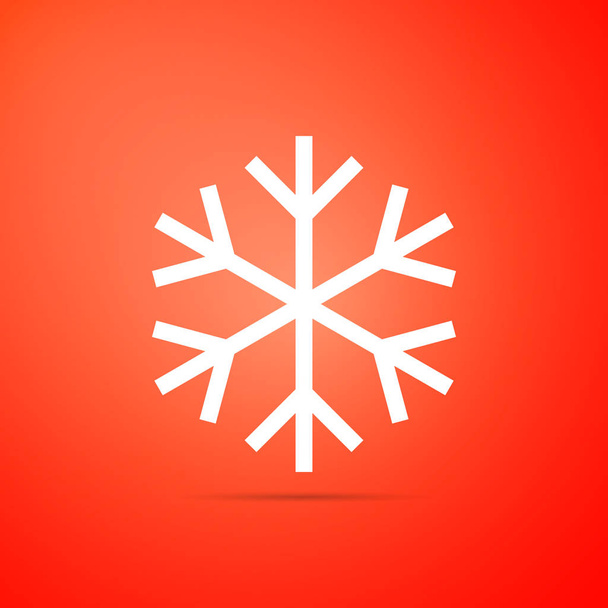 Lumihiutale kuvake eristetty oranssi tausta. Tasainen muotoilu. Vektorikuvaus
 - Vektori, kuva
