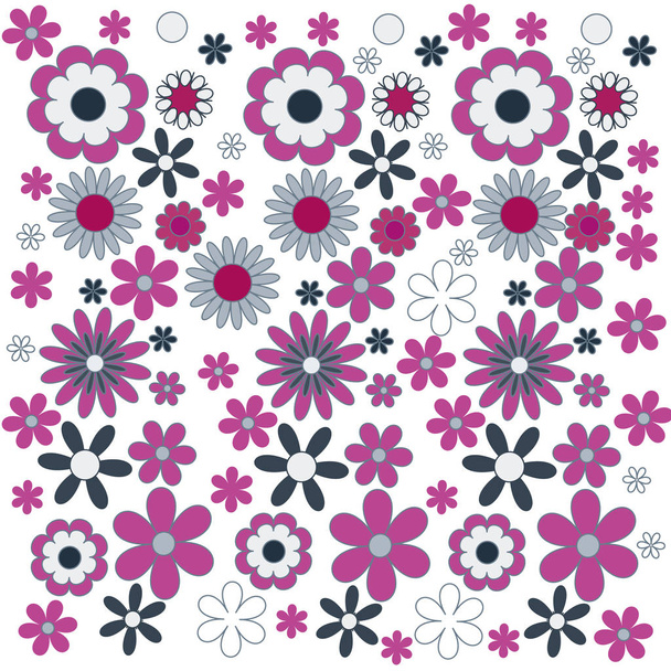 Color flowers isolated on background. Vector illustration. - Διάνυσμα, εικόνα