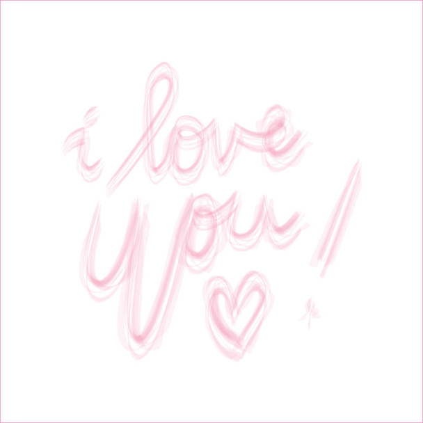  I Love you. Modern brush calligraphy. - Фото, зображення